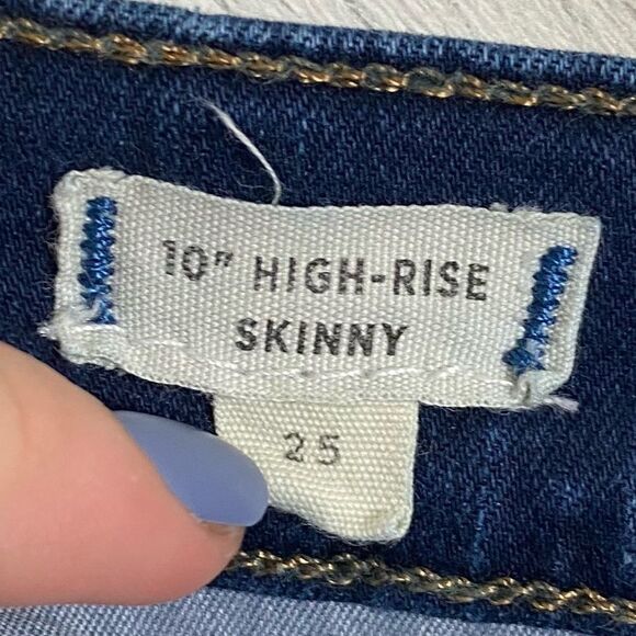 Madewell | 10" High Rise Skinny Jeans In Hayes Wash Size 25 - Picture 9 of 14